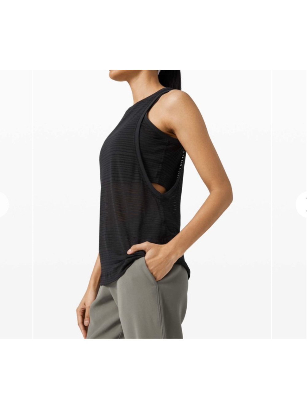 Lululemon Clear and Present Muscle Tank Black sz 6